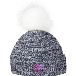 Heathered Faux Fur Pom Beanie