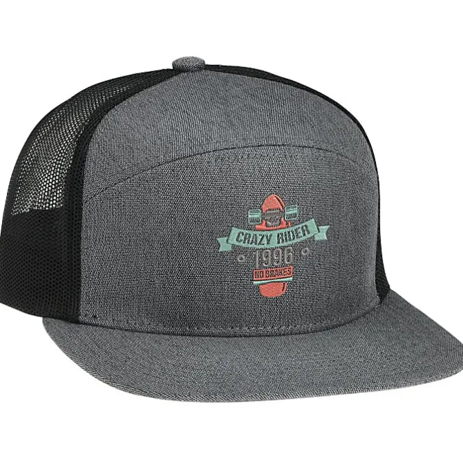 Heather 6 Panel Arch Trucker Snapback Cap