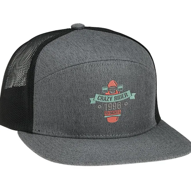 Heather 6 Panel Arch Trucker Snapback Cap