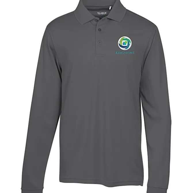 Ice Performance Pique Long Sleeve Polo - Men's - Embroidered