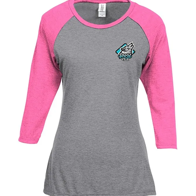 Ideal 3/4 Sleeve Raglan T-Shirt - Ladies' - Embroidered