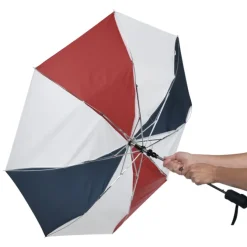 42-inch Folding Umbrella with Auto Open - Red / White / Blue - 42-inch Arc