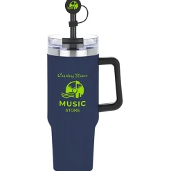 Intrepid Vacuum Mug with Straw & Topper - 40 oz