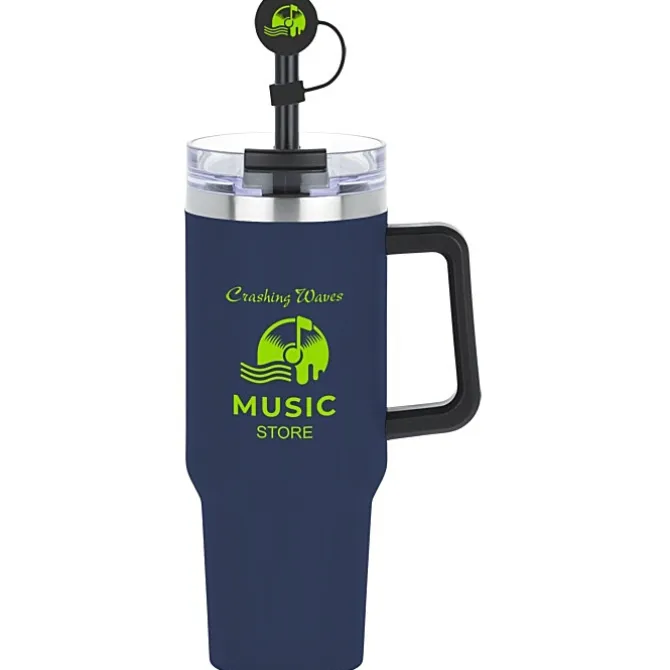 Intrepid Vacuum Mug with Straw & Topper - 40 oz
