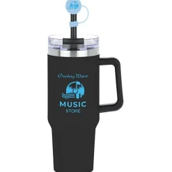 Intrepid Vacuum Mug with Straw & Topper - 40 oz