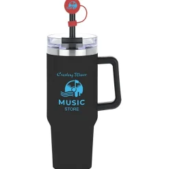 Intrepid Vacuum Mug with Straw & Topper - 40 oz