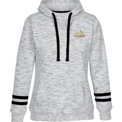 J. America Melange Stripe Sleeve Hoodie - Ladies' - Embroidered