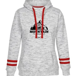 J. America Melange Stripe Sleeve Hoodie - Ladies' - Screen
