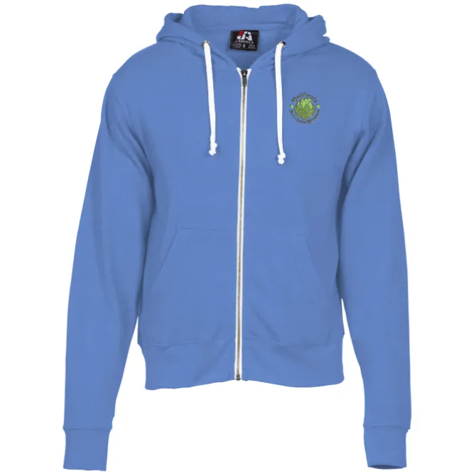 J. America Tri-Blend Full-Zip Hoodie - Embroidered