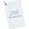Junior League Golf Towel with Carabiner - White