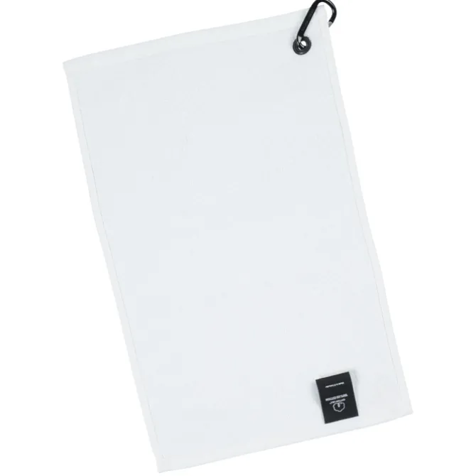 Junior League Golf Towel with Carabiner - White