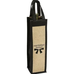 Jute Wine Bottle Gift Tote