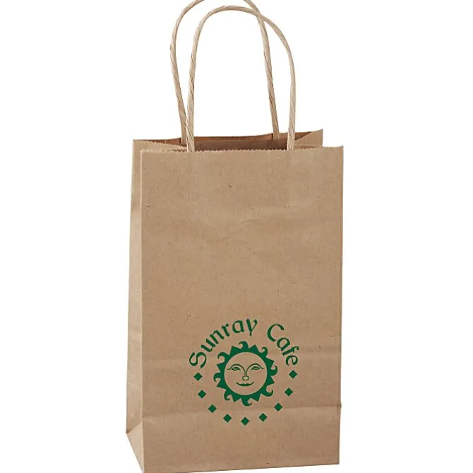 Kraft Paper Brown Shopping Bag - 8 inches x 5 1/2 inches