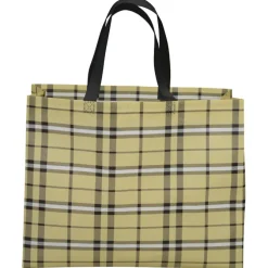 Laminated Non-Woven Plaid Tote - 24 hr