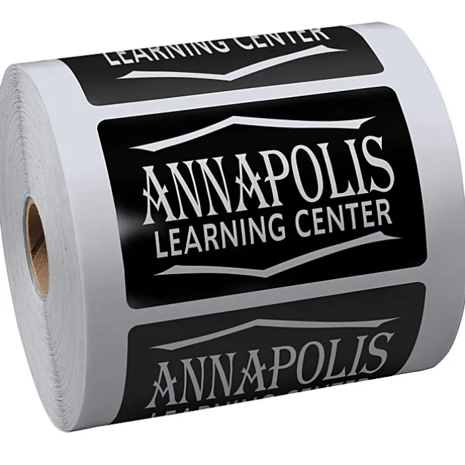 Lapel Sticker by the Roll - Rectangle - 3-1/2 inches x 2-3/16 inches