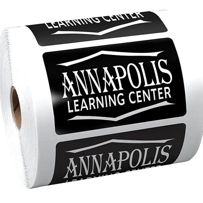 Lapel Sticker by the Roll - Rectangle - 3-1/2 inches x 2-3/16 inches