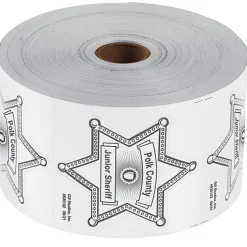 Lapel Sticker by the Roll - Sheriff Badge