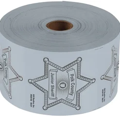 Lapel Sticker by the Roll - Sheriff Badge