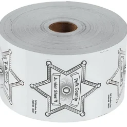 Lapel Sticker by the Roll - Sheriff Badge