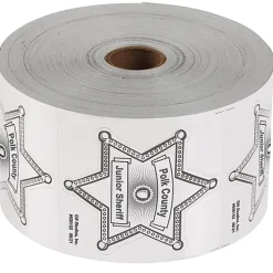 Lapel Sticker by the Roll - Sheriff Badge