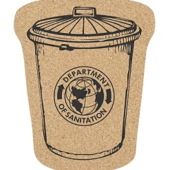 Large Cork Coaster - Trash Can
