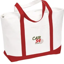 Large Heavyweight Cotton Canvas Tote - Embroidered