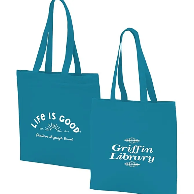 Life is Good Color Cotton Sheeting Tote - Sun