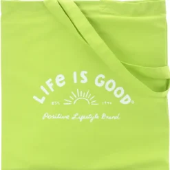Life is Good Color Cotton Sheeting Tote - Sun