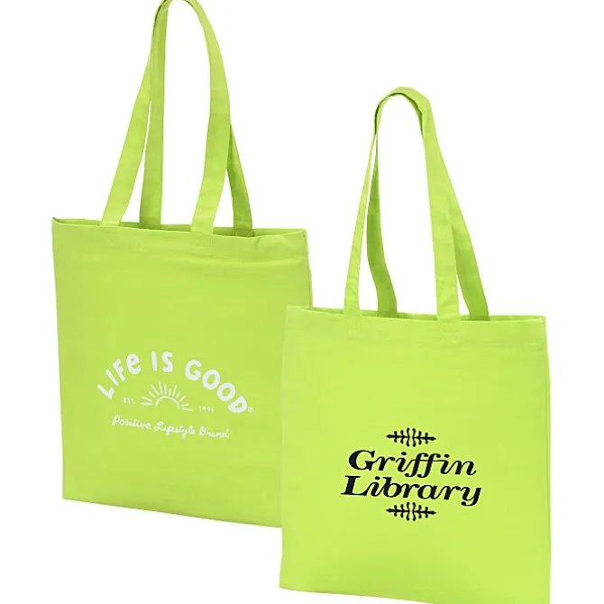 Life is Good Color Cotton Sheeting Tote - Sun