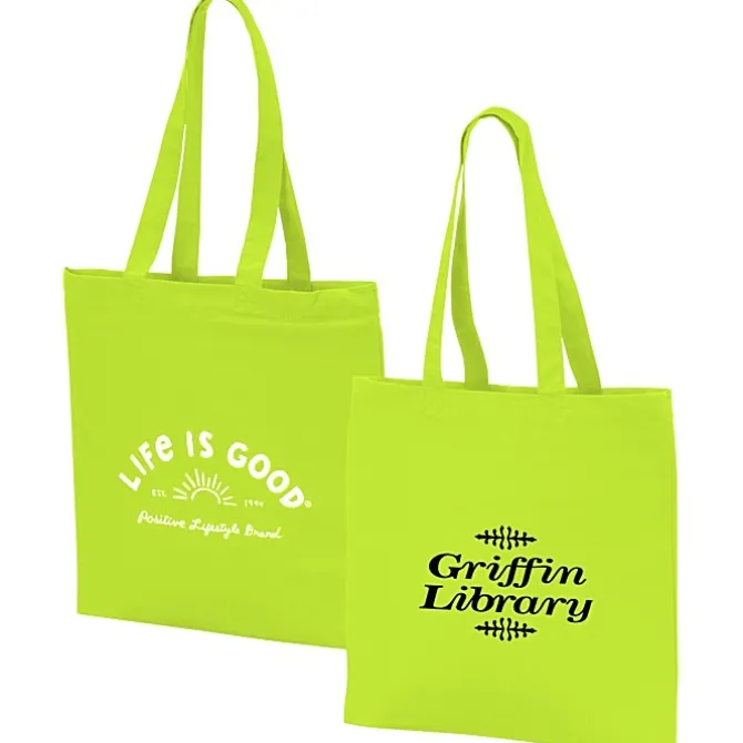 Life is Good Color Cotton Sheeting Tote - Sun