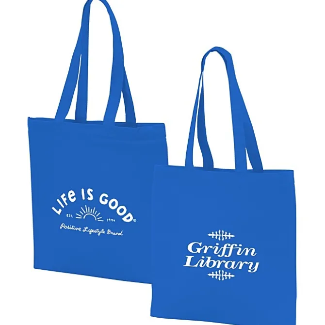 Life is Good Color Cotton Sheeting Tote - Sun