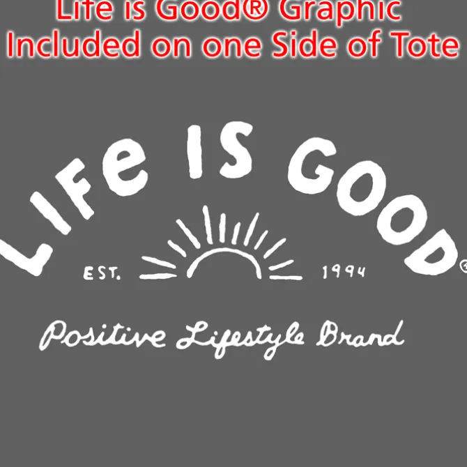 Life is Good Color Cotton Sheeting Tote - Sun