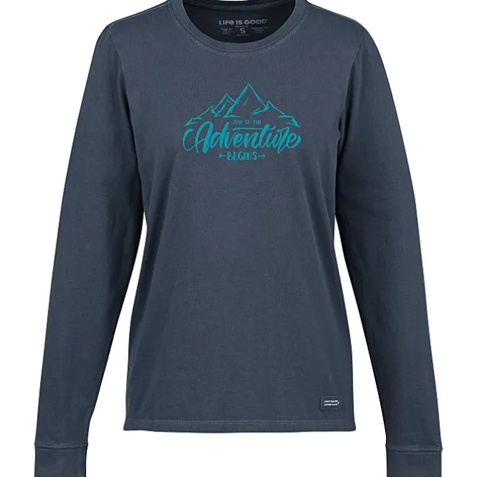 Life is Good Crusher Long Sleeve Tee - Ladies' - Screen