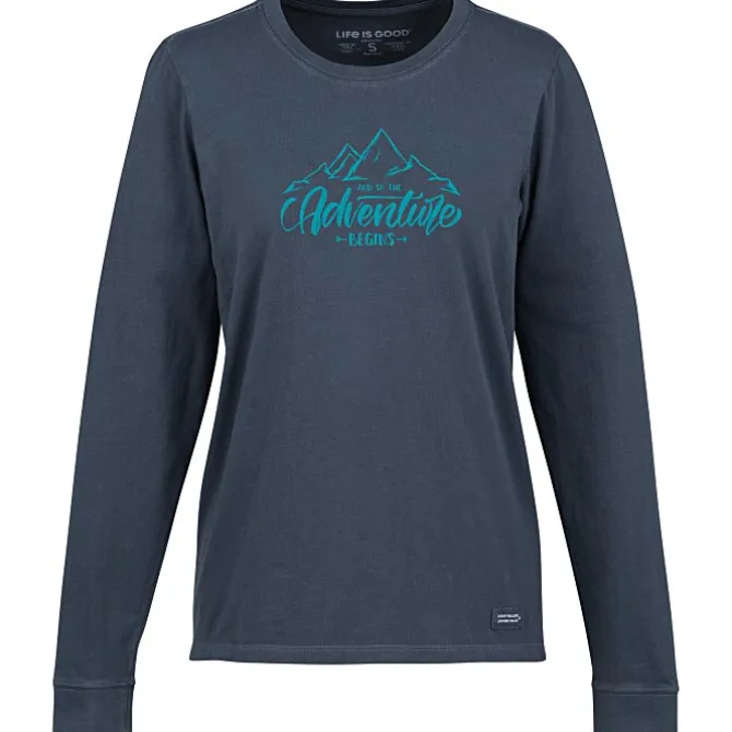 Life is Good Crusher Long Sleeve Tee - Ladies' - Screen