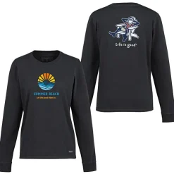 Life is Good Crusher Long Sleeve Tee - Ladies' - Full Color - Adirondack