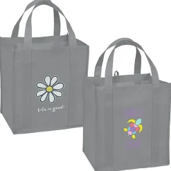 Life is Good Grocery Tote - Full Color - Daisy