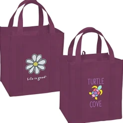 Life is Good Grocery Tote - Full Color - Daisy