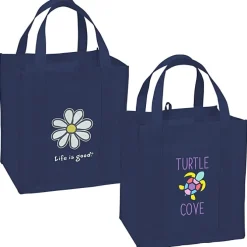 Life is Good Grocery Tote - Full Color - Daisy
