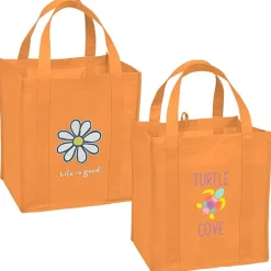 Life is Good Grocery Tote - Full Color - Daisy