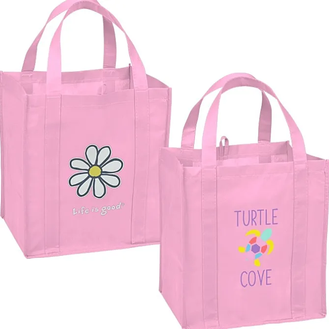 Life is Good Grocery Tote - Full Color - Daisy
