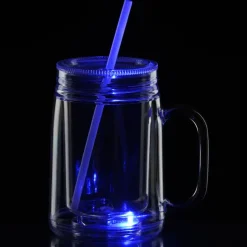 Light-Up Mason Jar with Straw - 18 oz. - 24 hr