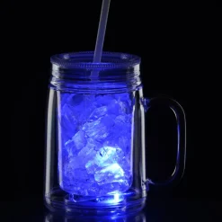 Light-Up Mason Jar with Straw - 18 oz. - 24 hr