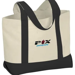 Marketplace Snap Closure Tote Bag - Embroidered