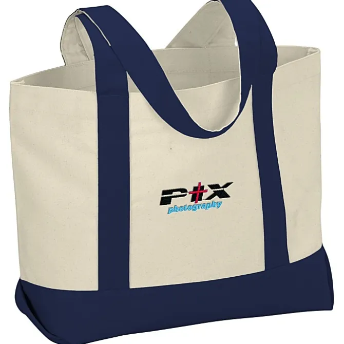 Marketplace Snap Closure Tote Bag - Embroidered