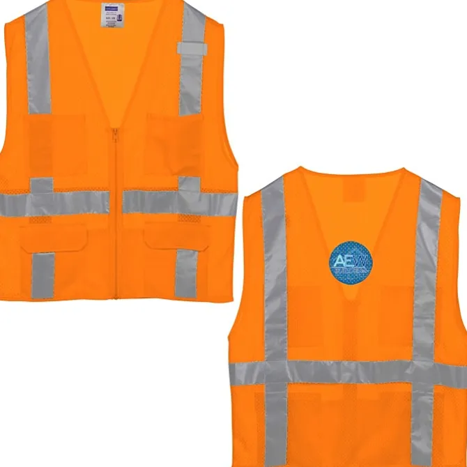 Mesh Six-Pocket Zippered Vest