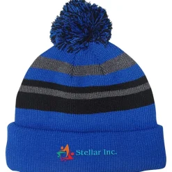 Microfleece Lined Pom Pom Beanie