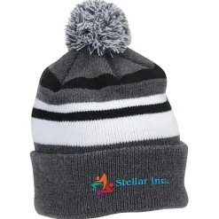 Microfleece Lined Pom Pom Beanie