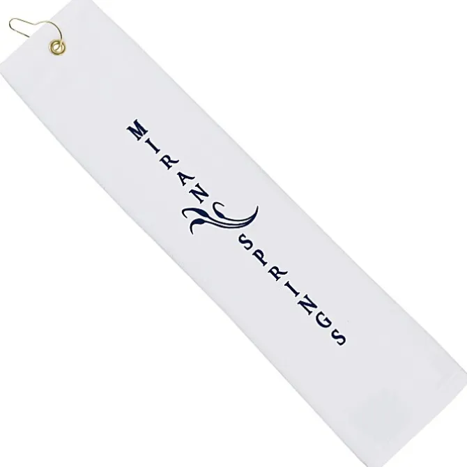 Midweight TriFold Golf Towel - White