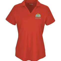 Mini-Pique Performance Split V-Neck Polo - Ladies'