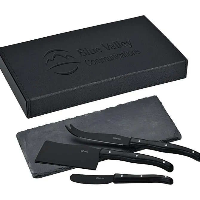 Modena Black Cheese & Serving Set